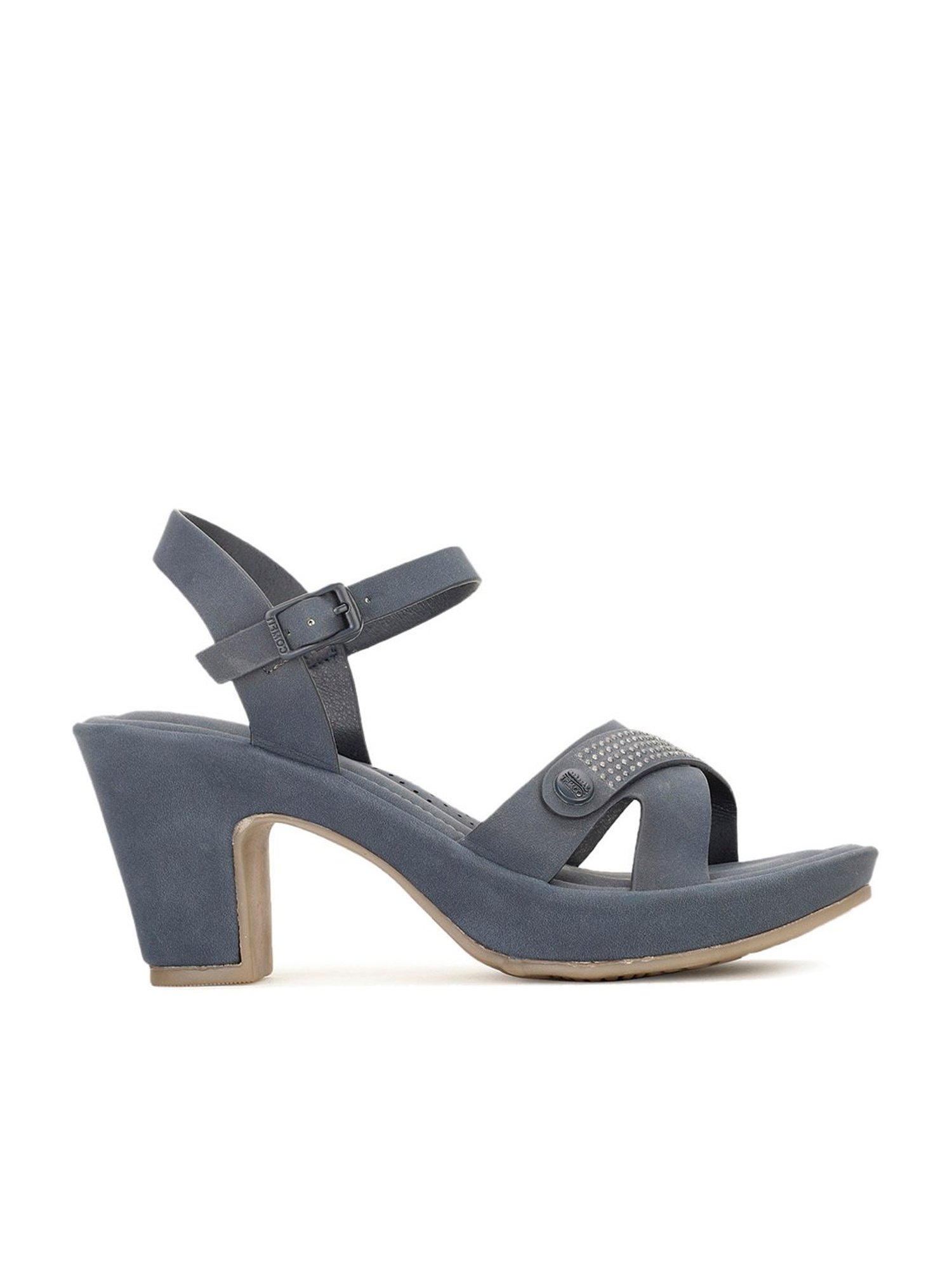 Bata Women's Blue Ankle Strap Sandals