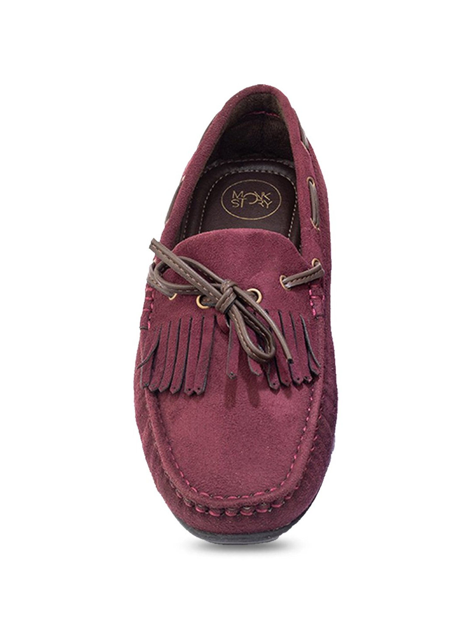 Monkstory Men's Seduxtion Burgundy Boat Shoes