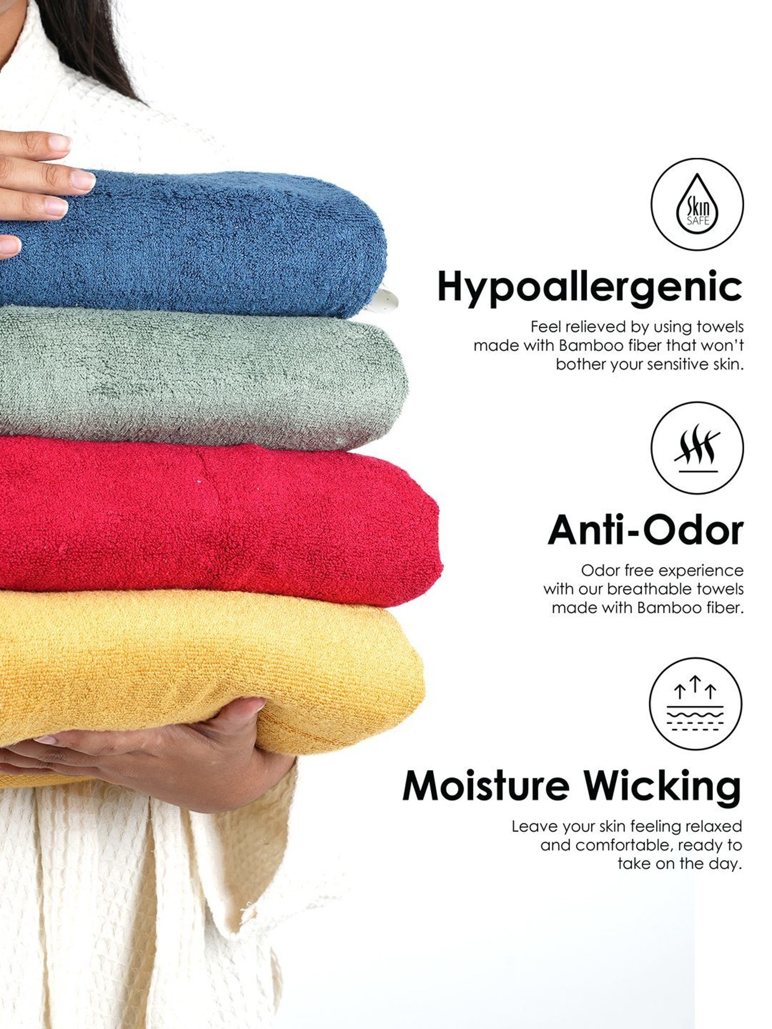 Doctor Towels Bamboo Terry Red 650 GSM Viscose Face Towel (Set of 4)