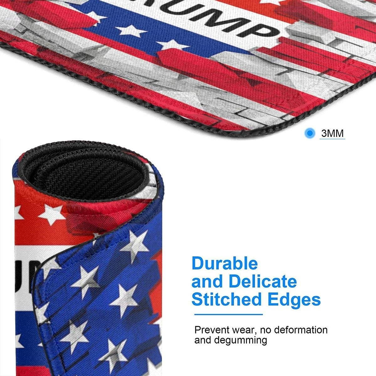 Mouse Pad Customized American USA Trump Flag Non-Slip Rubber Mouse pad Gaming Mouse Pad for Computers Laptop PC Office