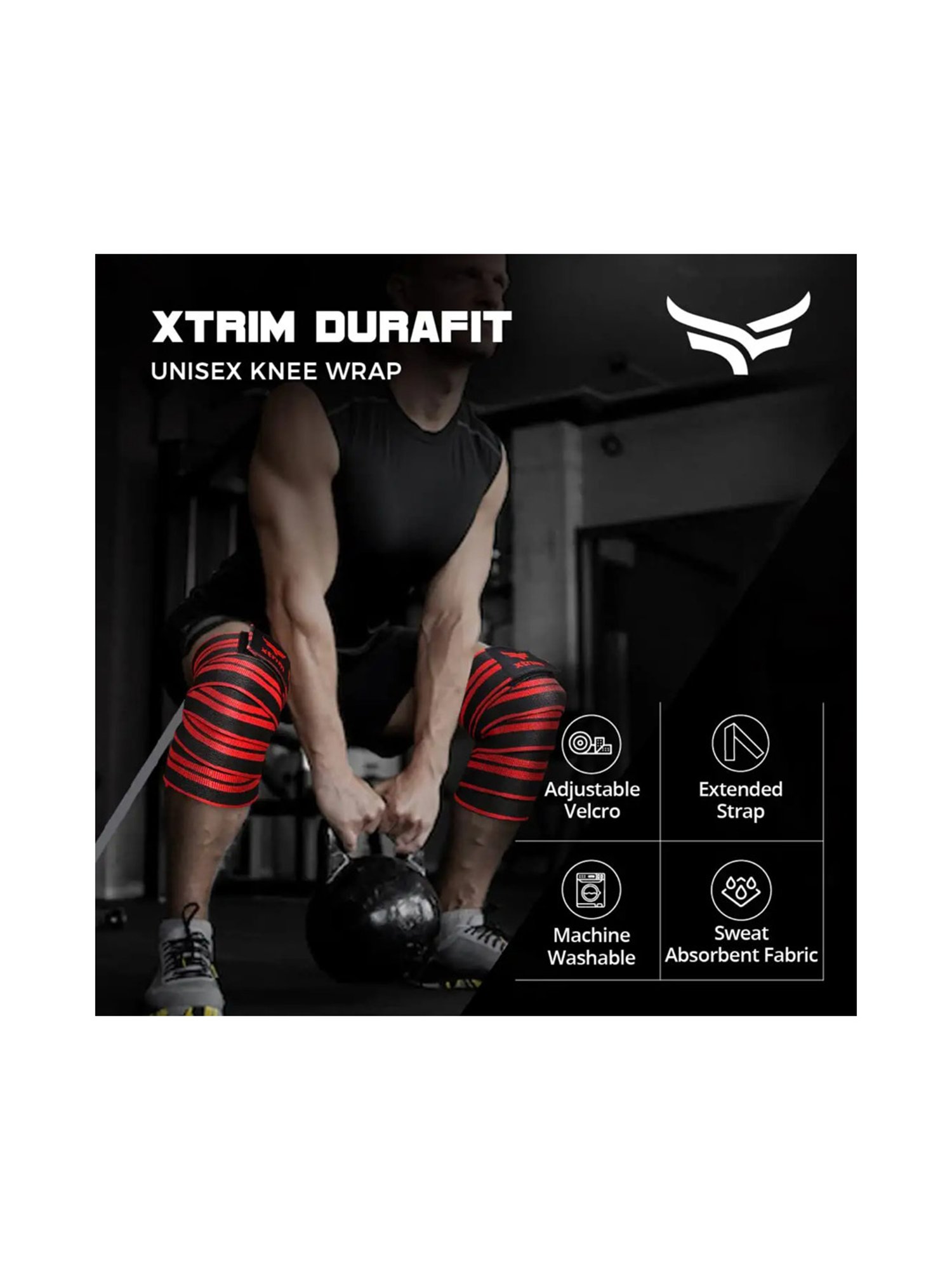 Xtrim Set of 2 Knee Wrap (Red)
