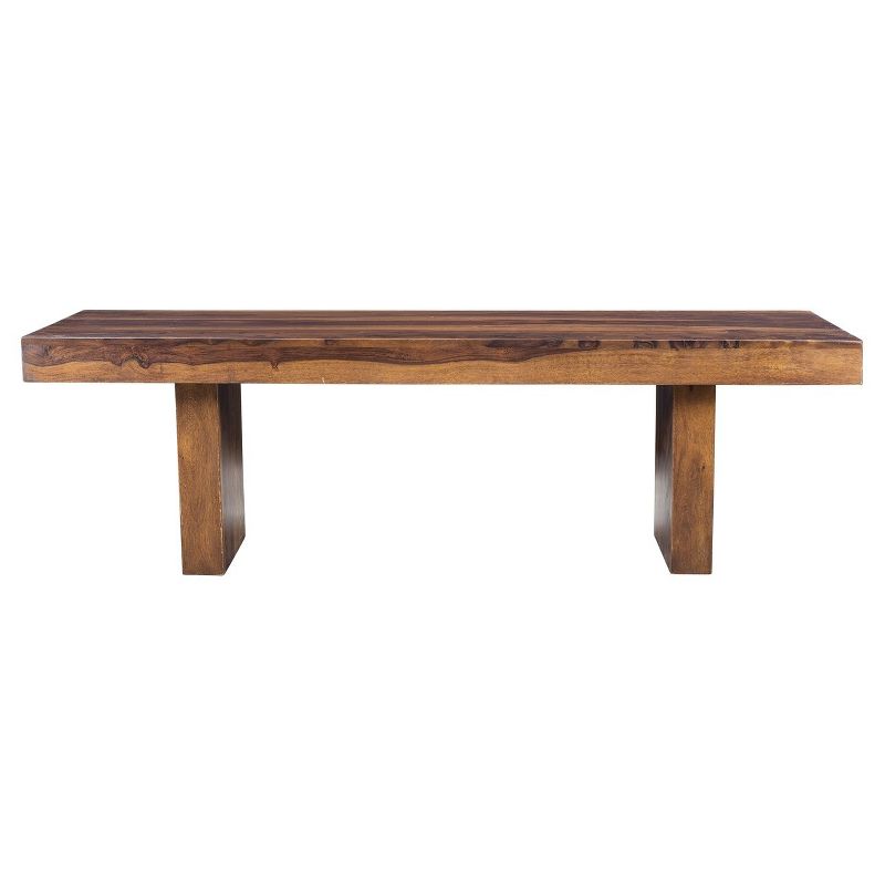 Solid Sheesham Wood 60" Cube Bench - Timbergirl