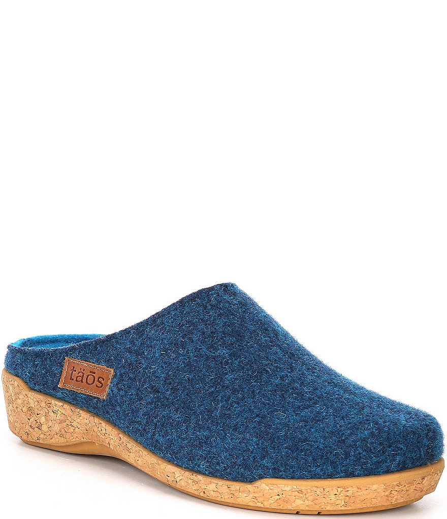 Taos Footwear Woollery Wool Cork Wedge Clogs