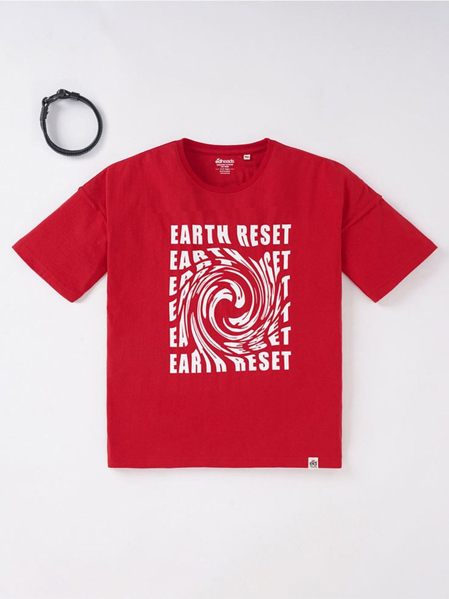 Edheads Kids Red Cotton Printed T-Shirt
