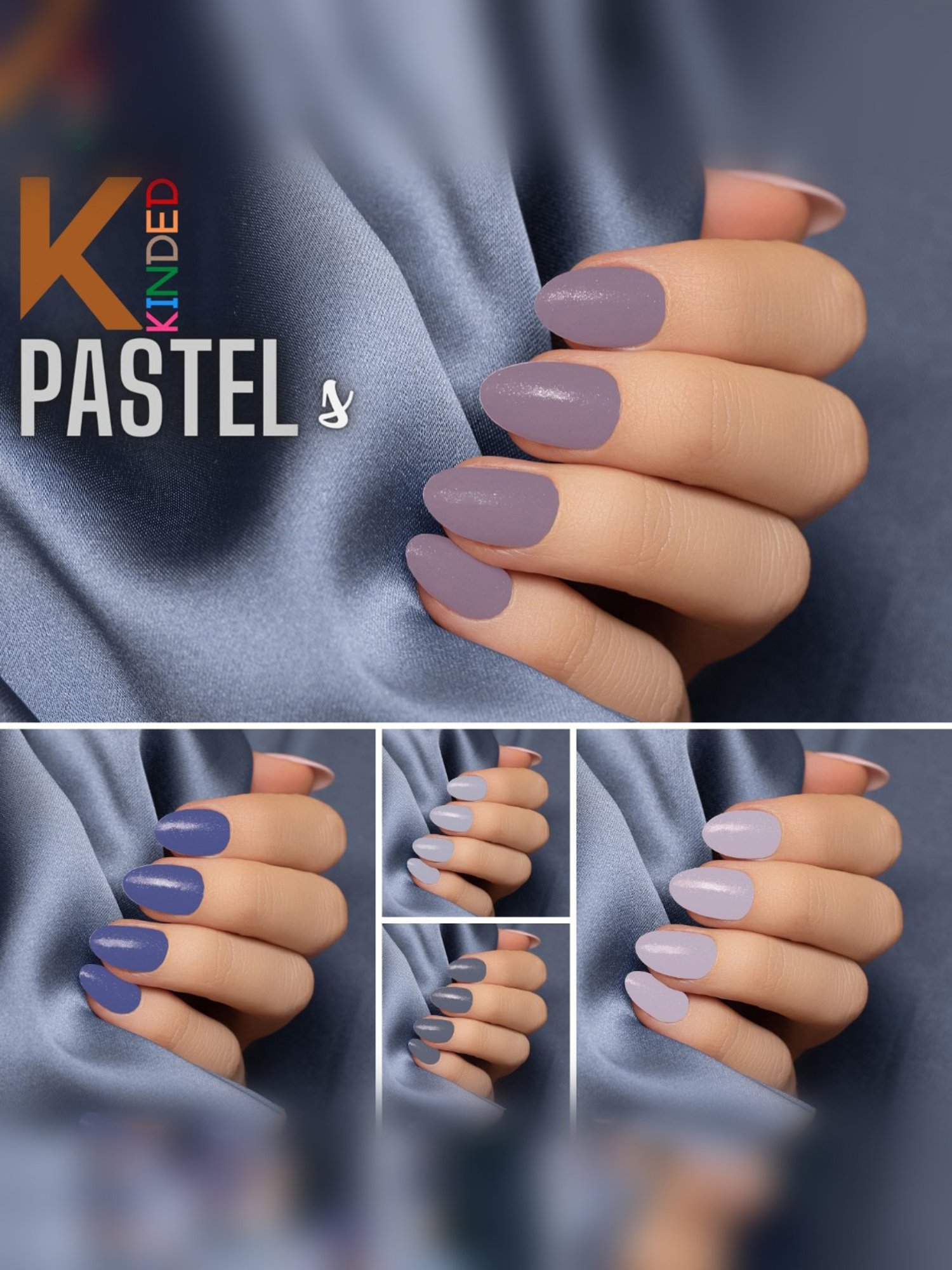 KINDED Pastel Shades Nail Paint - Pack of 5 (16 to 20)