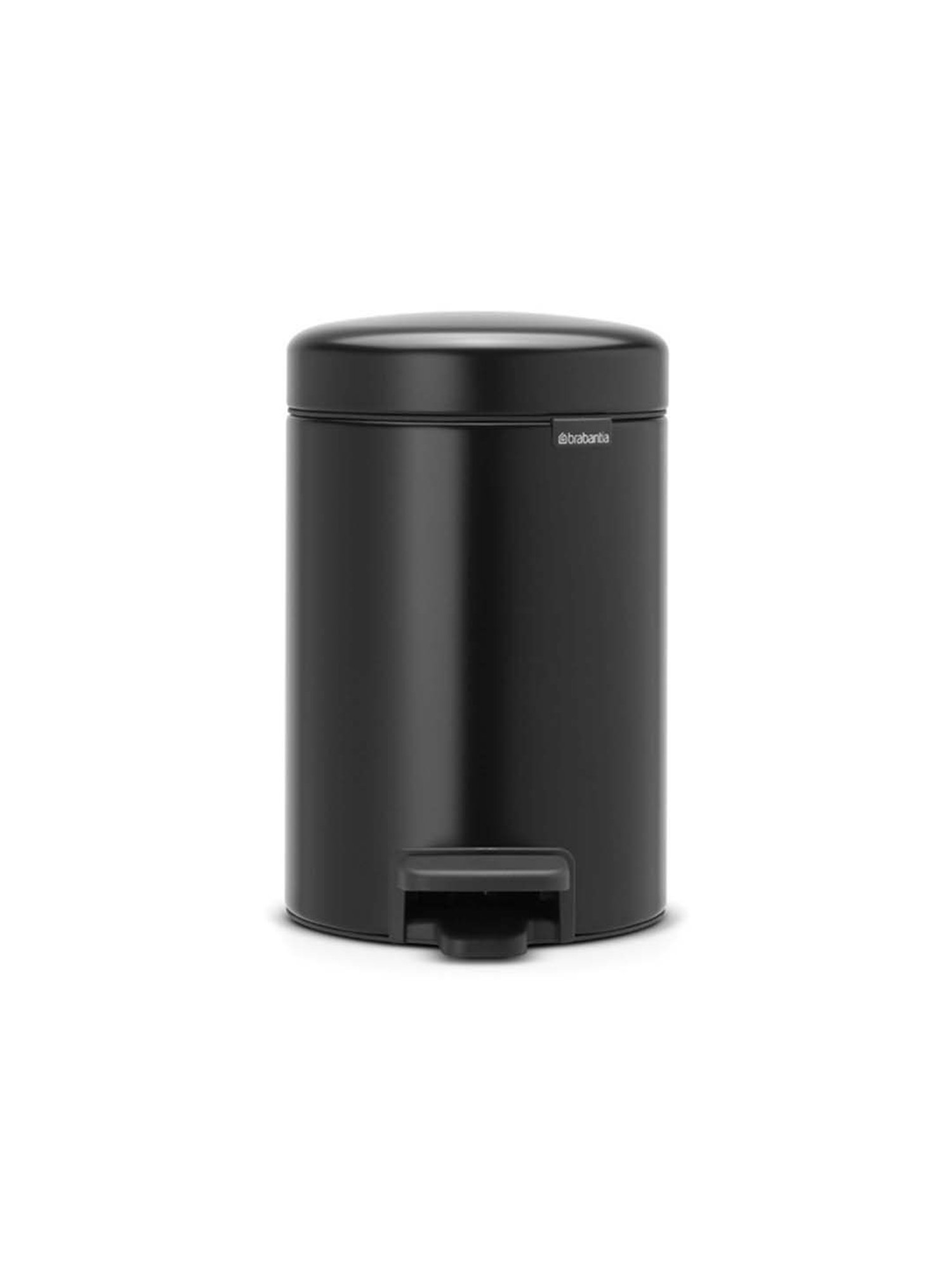 BRABANTIA New Icon Black Plastic Pedal Bin (3 L) - Set of 1