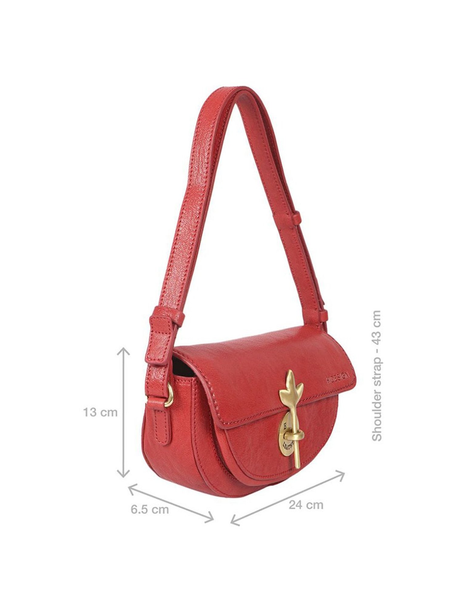 Hidesign EI Preserve 03 Red Leather Solid Shoulder Handbag