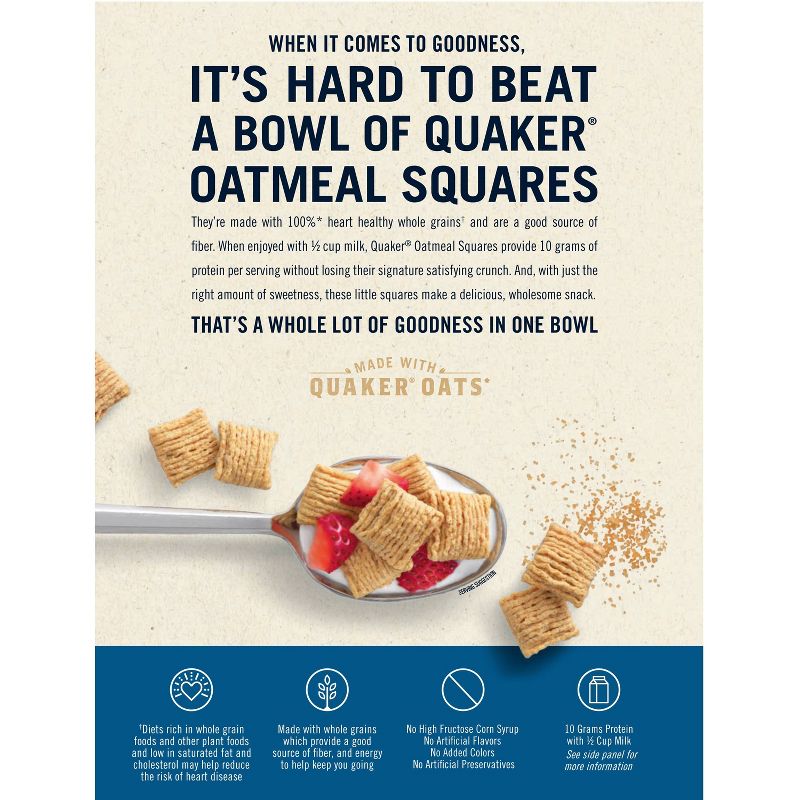 Oatmeal Squares Brown Sugar Breakfast Cereal - 14.5oz - Quaker Oats