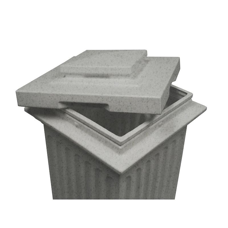 Good Ideas Savannah Outdoor Column 30 Gallon Polyethylene Storage and Waste Bin, Light Granite