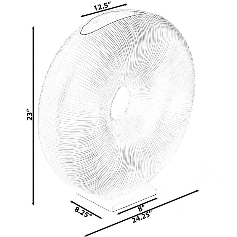 Uniquewise White Modern Round Flat Vase With Hole
