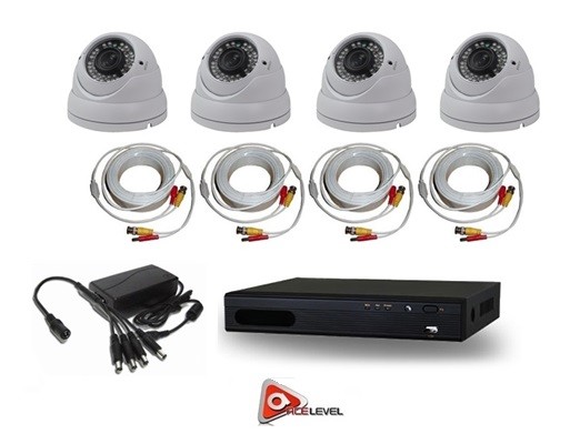 Acelevel 4 Channel HD AHD DVR Kit with 1TB and 4 x 720p Night Vision Weatherproof Dome Cameras