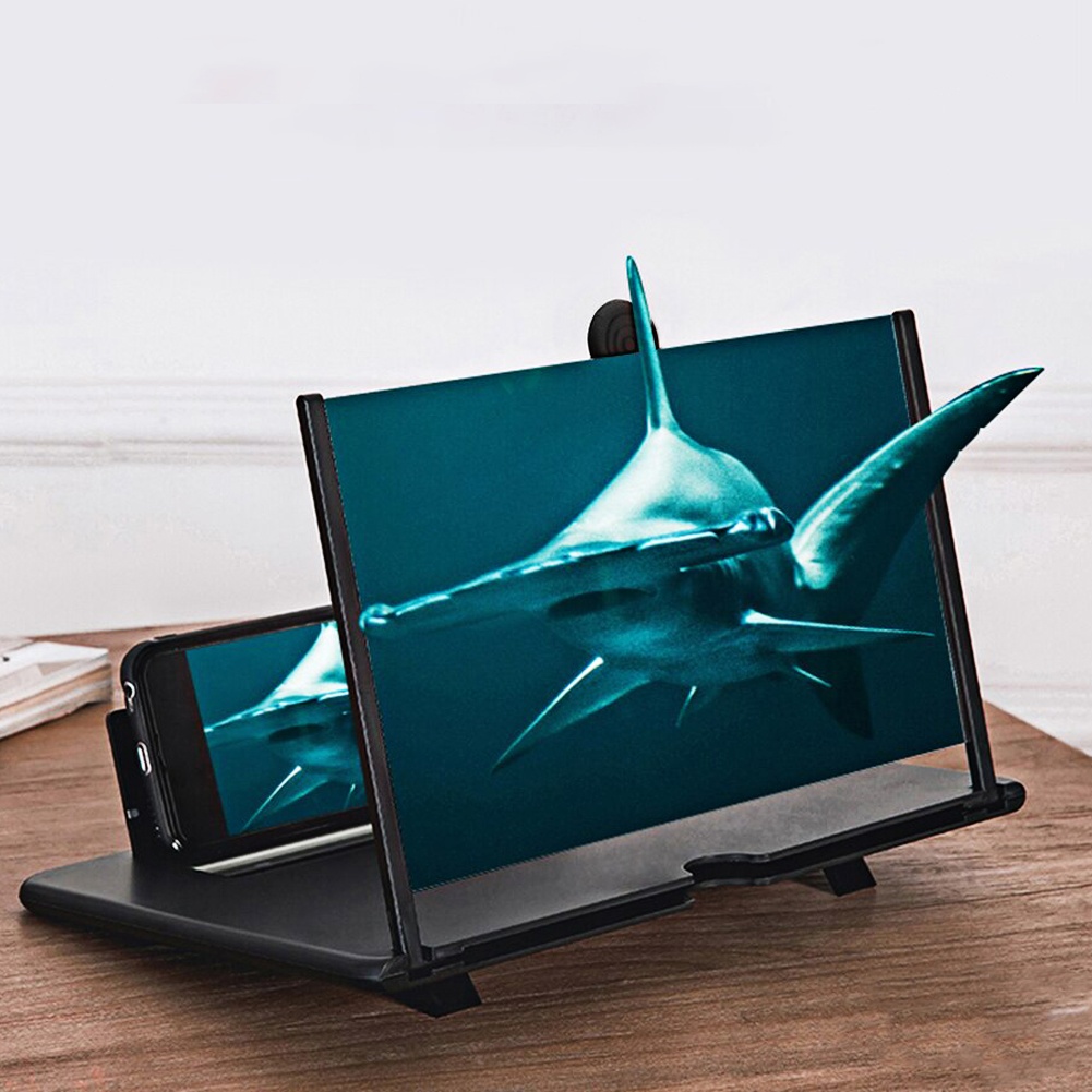 Bakeey 10 inch HD 3D Phone Screen Magnifier Enlarge 3-4 Times Foldable Eye Protect Movie Video Screen Amplifier Lazy Desktop Mounts Black