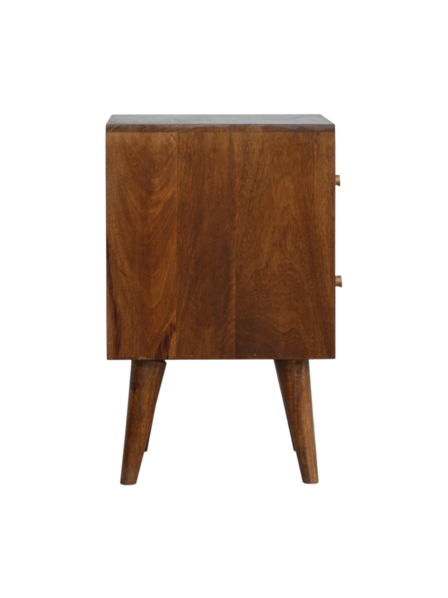 Artisan Furniture Solid Brown Mango Wood Side Table Chestnut Finish