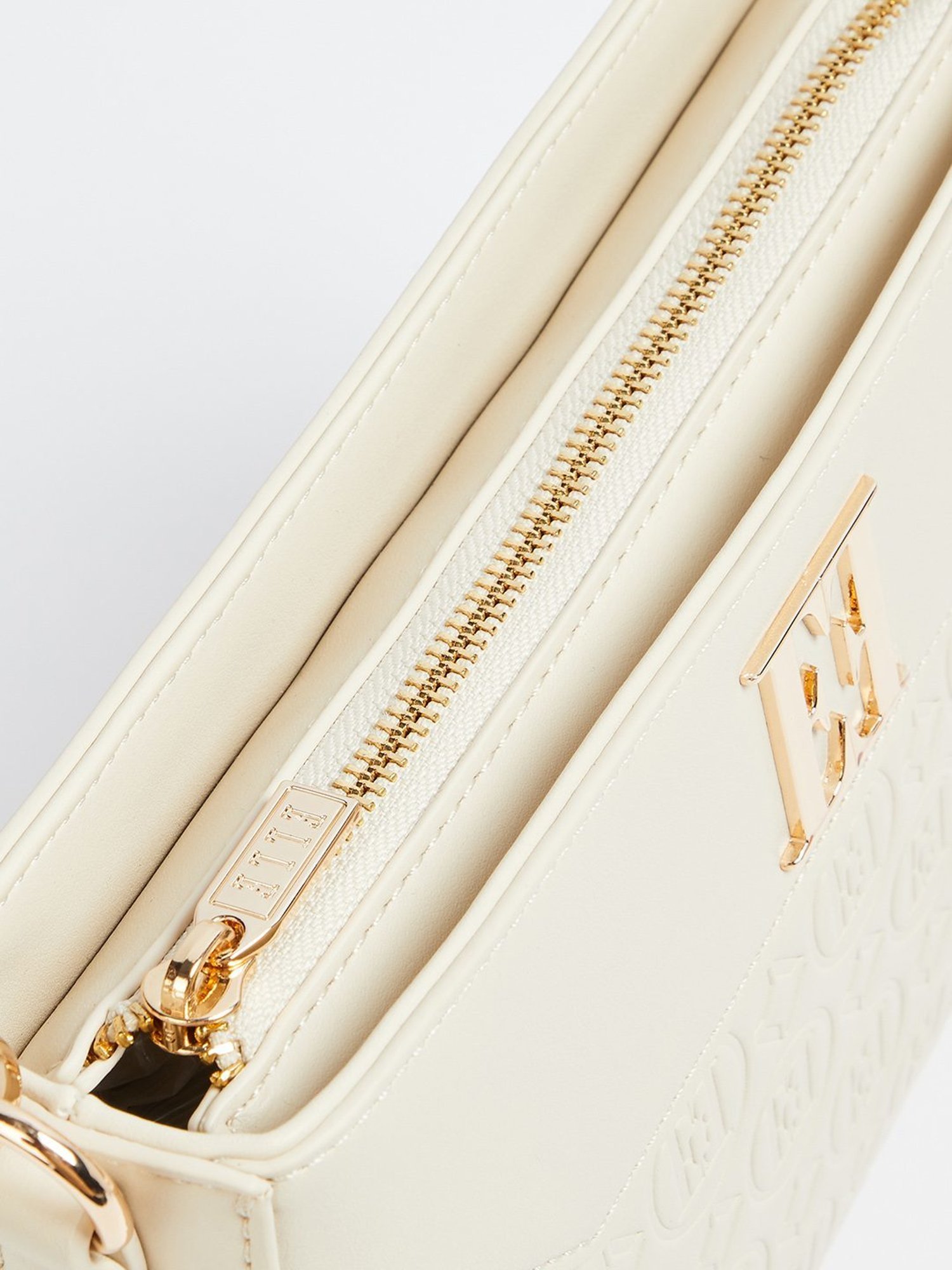 Elle Beige Textured Shoulder Bag