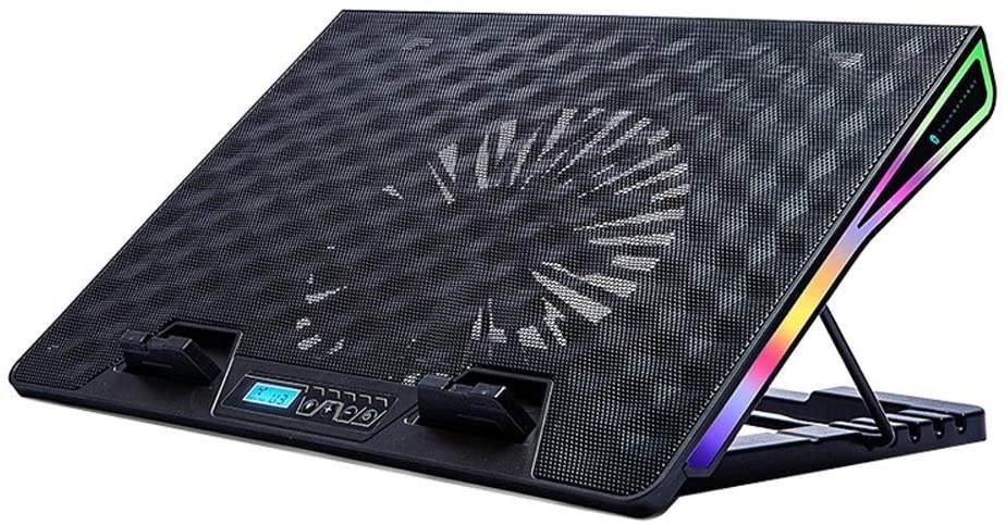 XIXIDIAN Laptop Cooling Pad, Portable Slim Laptop Cooling Stand Holder Riser with 4 Fans Compatible and 2 USB Ports
