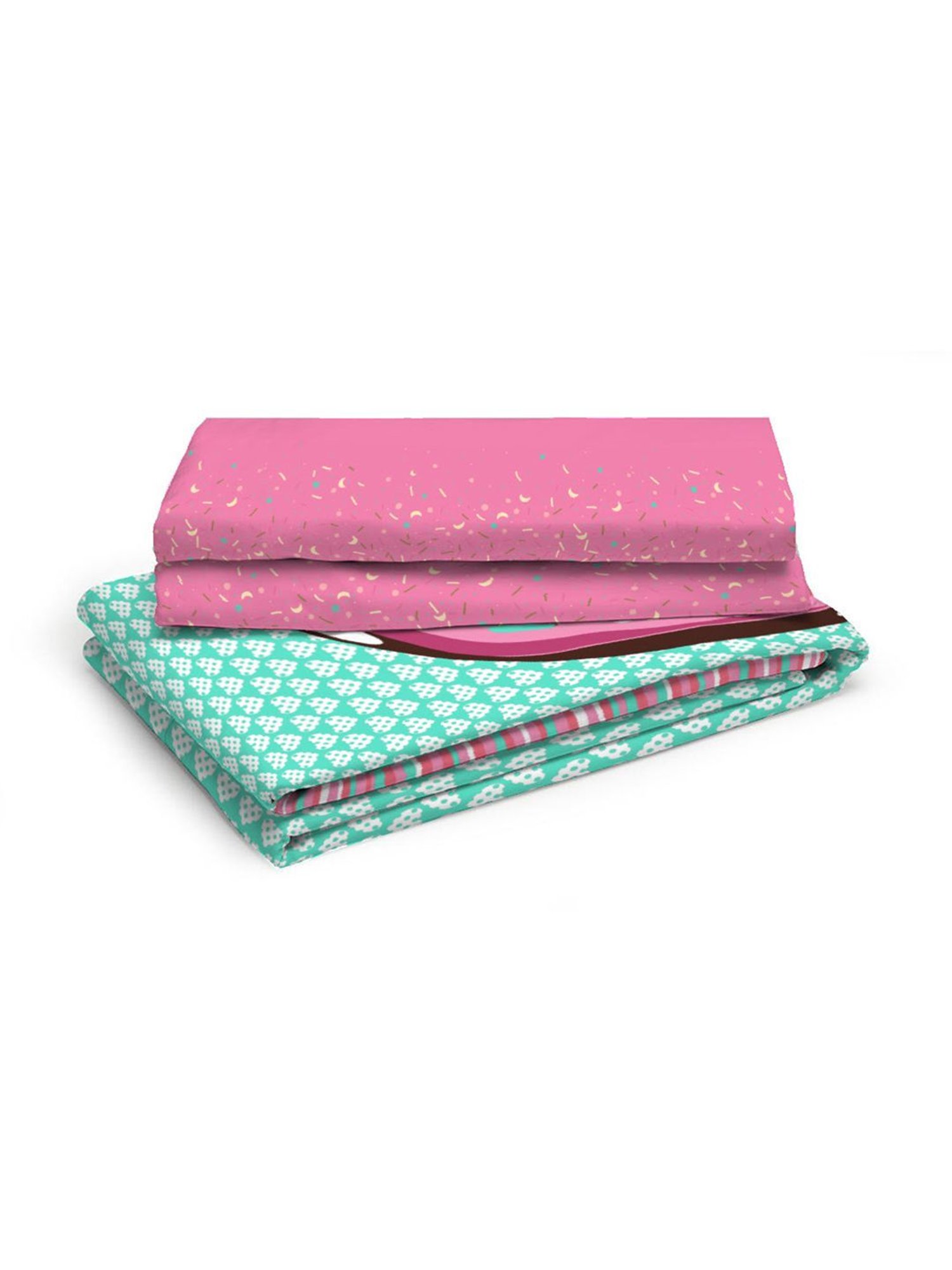 Boutique Living Rock & Room Geometric Blue 146 TC Cotton Single Bed Sheet with 1 Pillow Cover