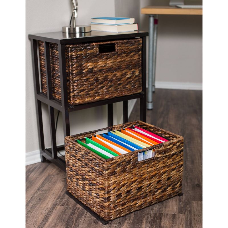 BirdRock Home 2 Tier Abaca File Storage Cubby