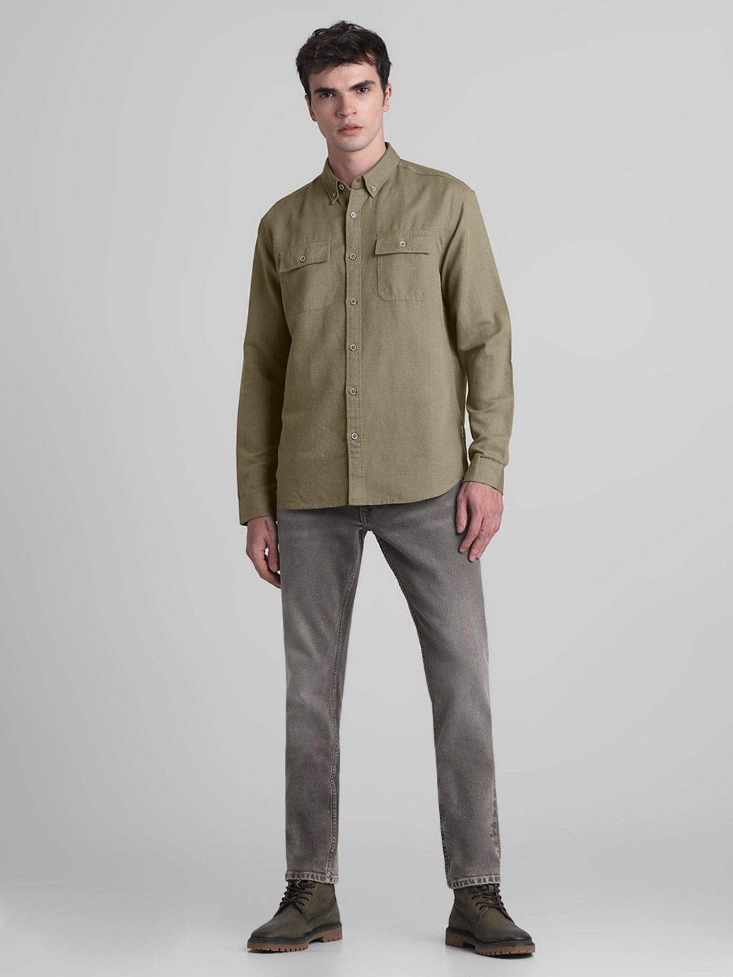 Jack & Jones Sepia Tint Linen Slim Fit Shirt