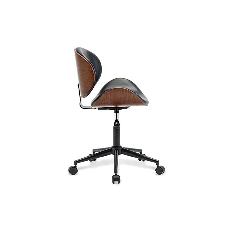 Mid-Century Swivel Office Computer Task Executive Desk Chair w/Adjustable Height, Black