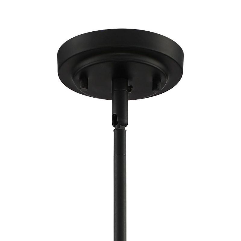 Regency Hill Aurine 14" Wide Matte Black and Crystal 5-Light Pendant Light