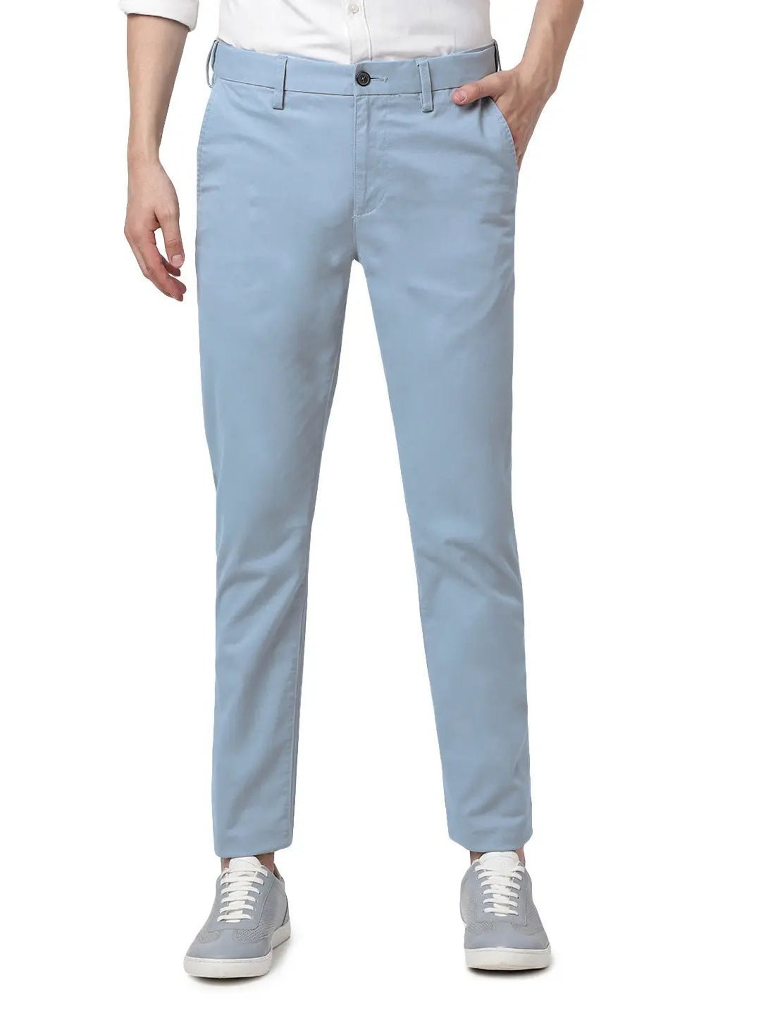 MinusOne Sky Blue Slim Fit Chinos