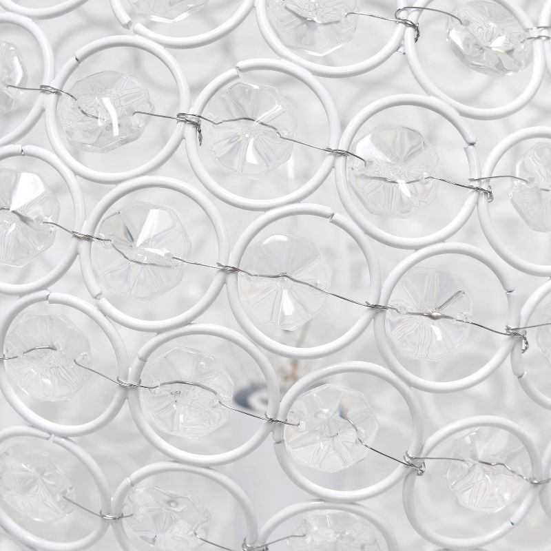 10" Elipse Crystal Ball Sequin Table Lamp White - Elegant Designs