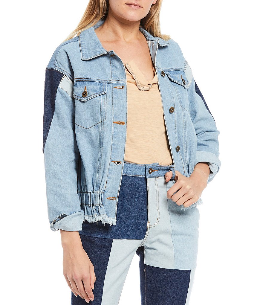 C&V Chelsea & Violet Patchwork Denim Jacket