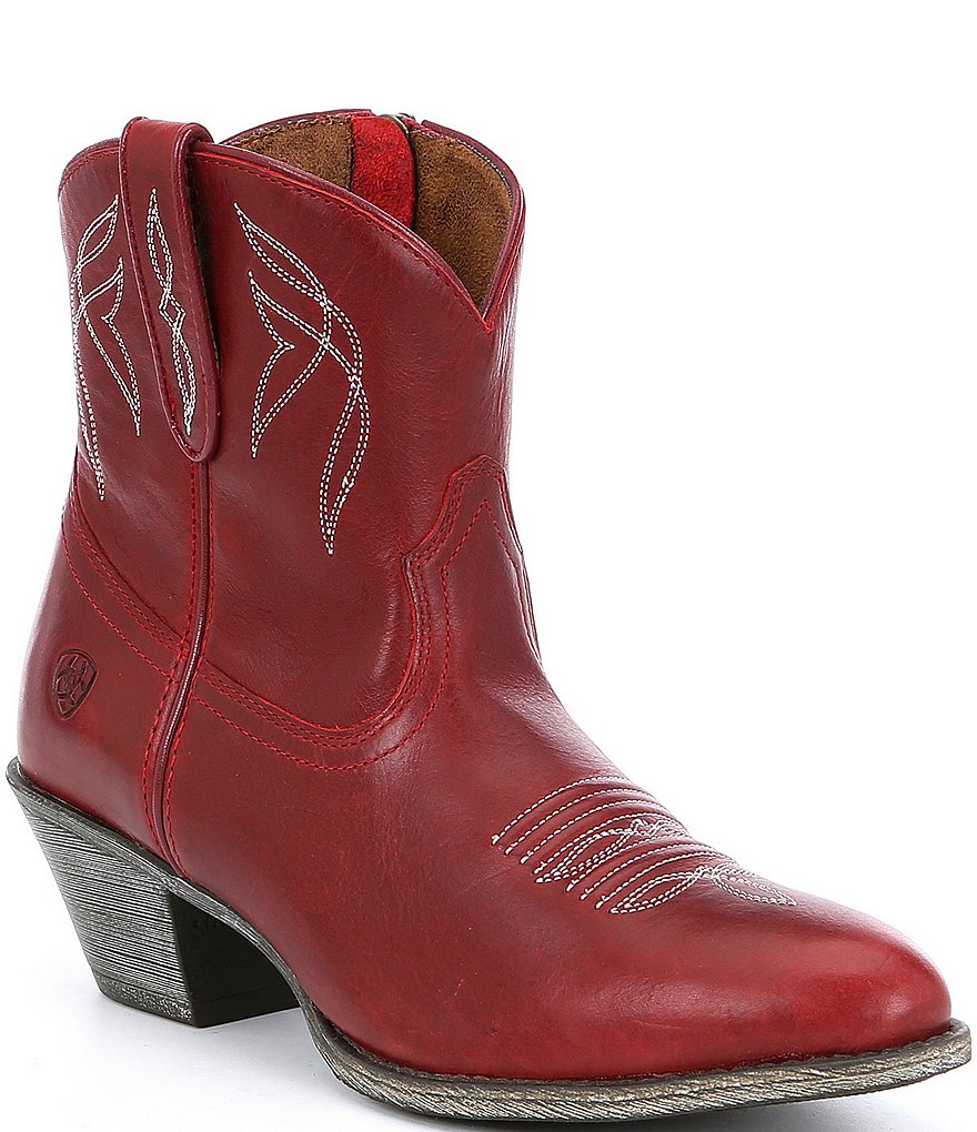 Ariat Darlin Short Leather Block Heel Western Boots