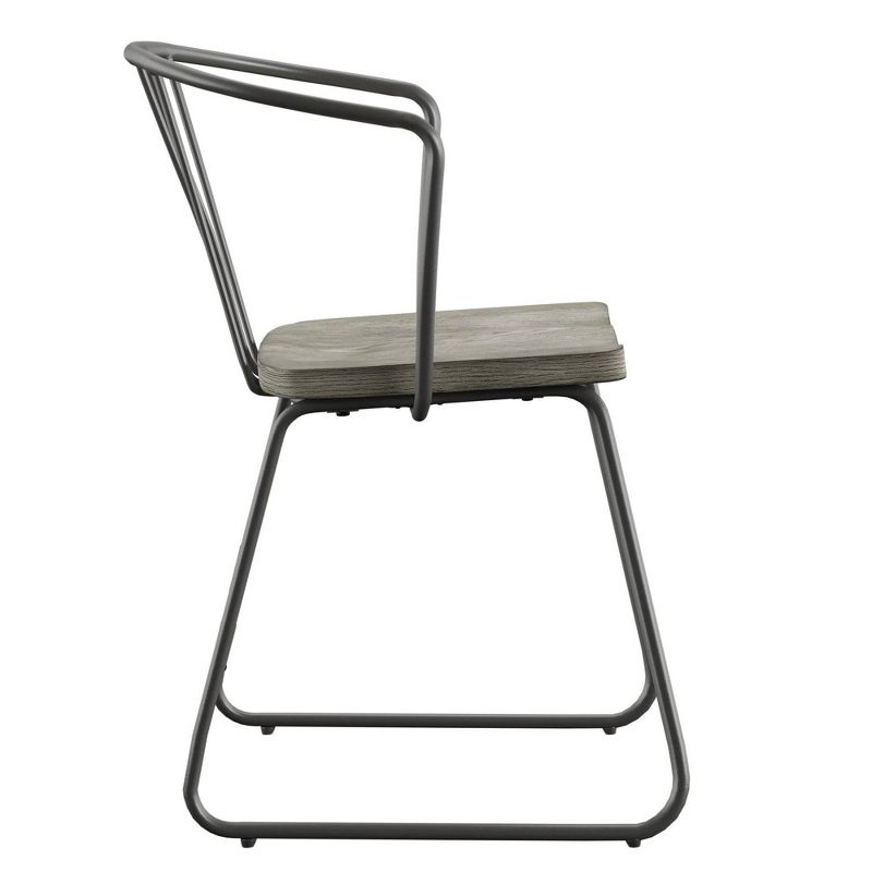 Set of 2 Nowell Iron Dining Chairs Gray - Inspire Q