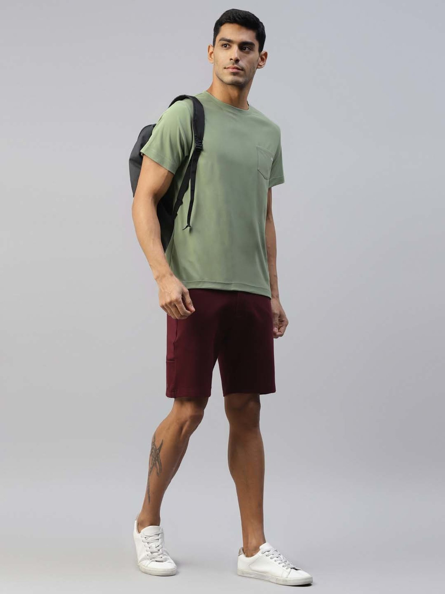 Slowave Pista Green Slim Fit Crew T-Shirt