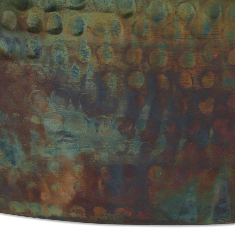 Thelen Modern Handcrafted Hammered Aluminum Two Toned Coffee Table Antique Pewter - Christopher Knight Home