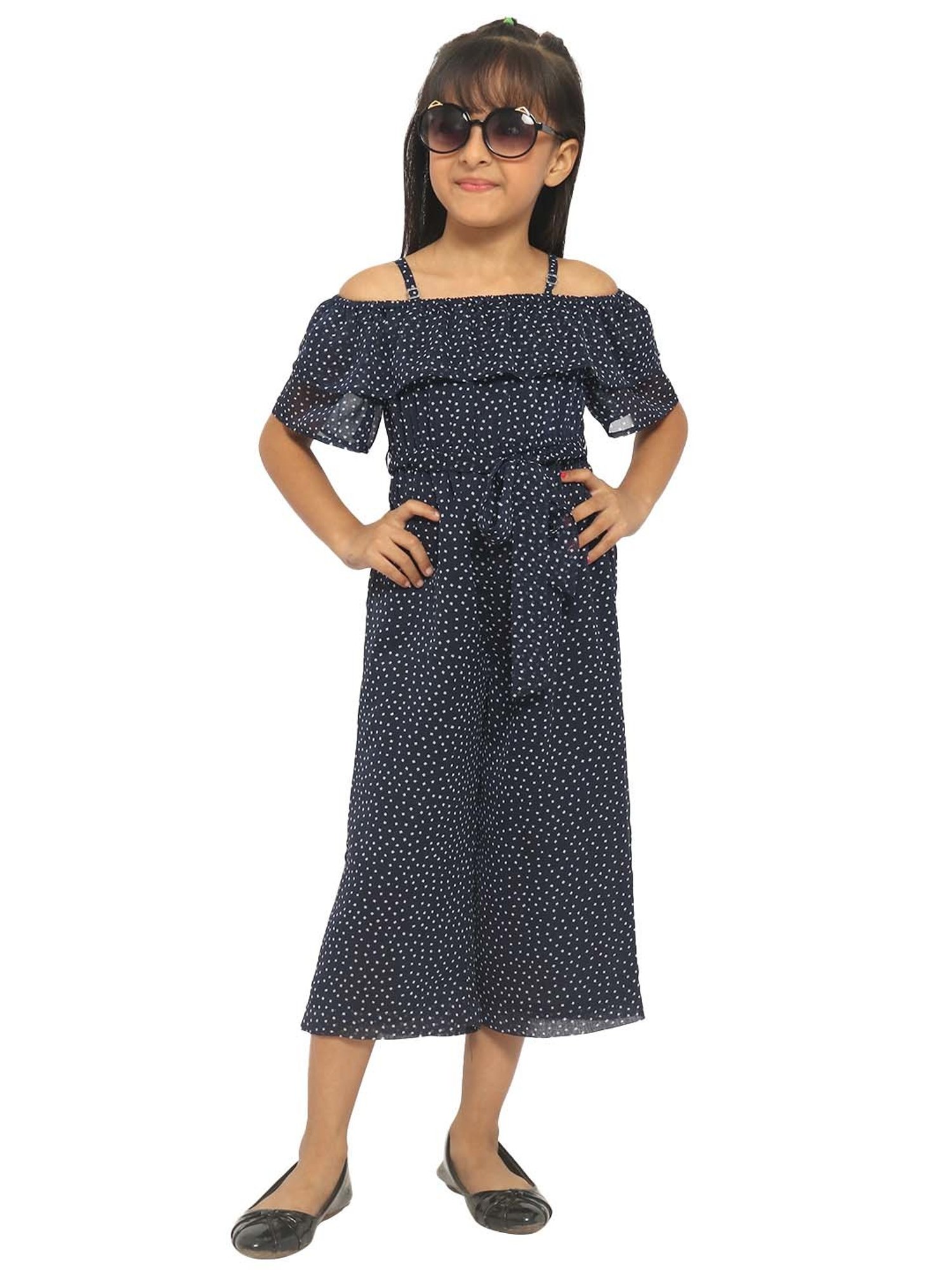 Nauti Nati Kids Navy Printed Jumpsuit