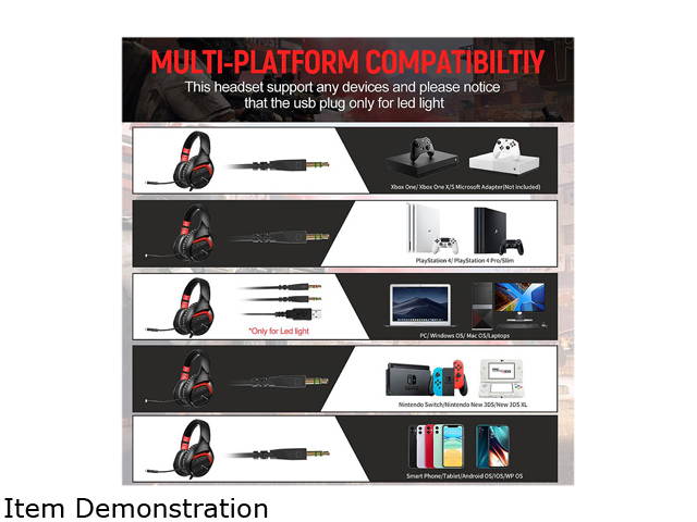 GS301 Game Headset 7.1 Channel USB 3.5mm Bass Stereo Wired Gamer Earphone Microphone Headphones with LED Light