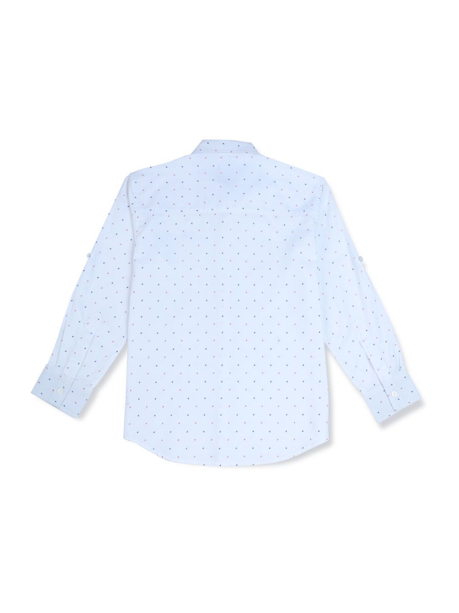 Palm Tree Boys White Printed Full Sleeves Shirt