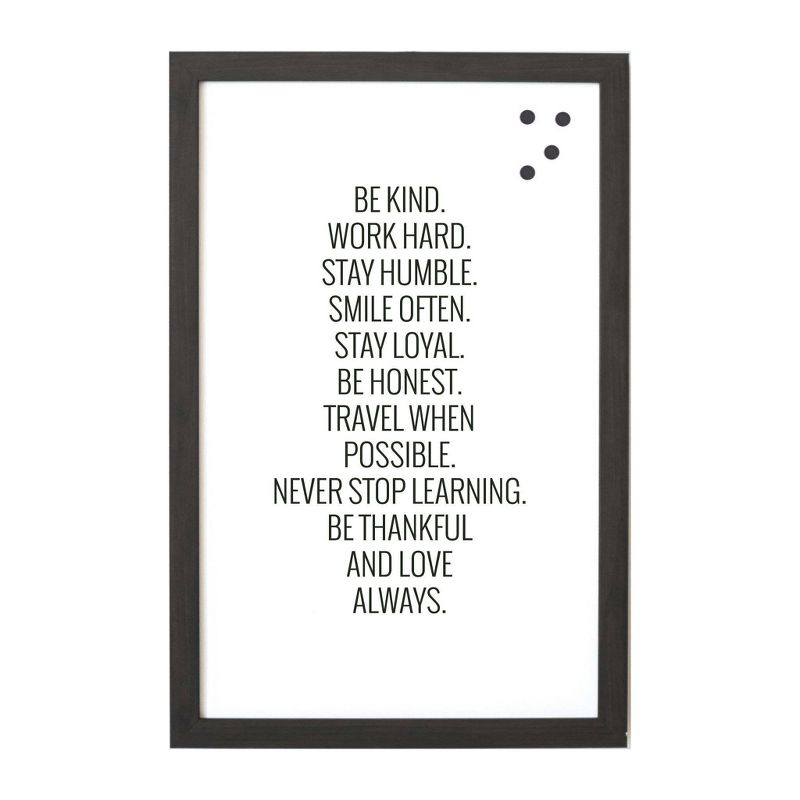 24" x 32" Be Kind Work Hard Magnet Board Wall Art Black - Petal Lane