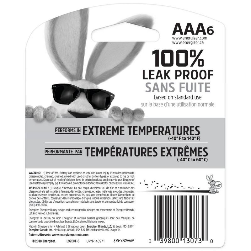 Energizer 6pk Ultimate Lithium AAA Batteries