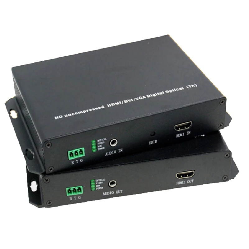 1080P HDMI-compatible to Fiber Optic Extender Uncompression Video Single Fiber Transmitter Receiver audio RS232
