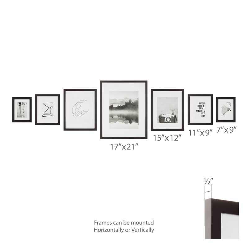 7pc Cluster Gallery Kit Black - Instapoints