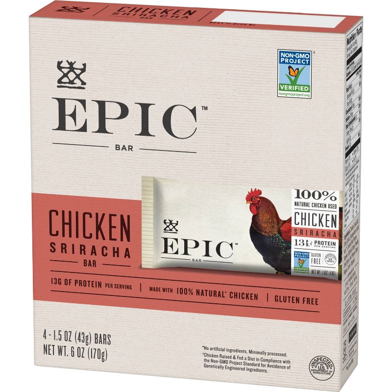 EPIC Chicken Sriracha Nutrition Bar - 6oz 4ct