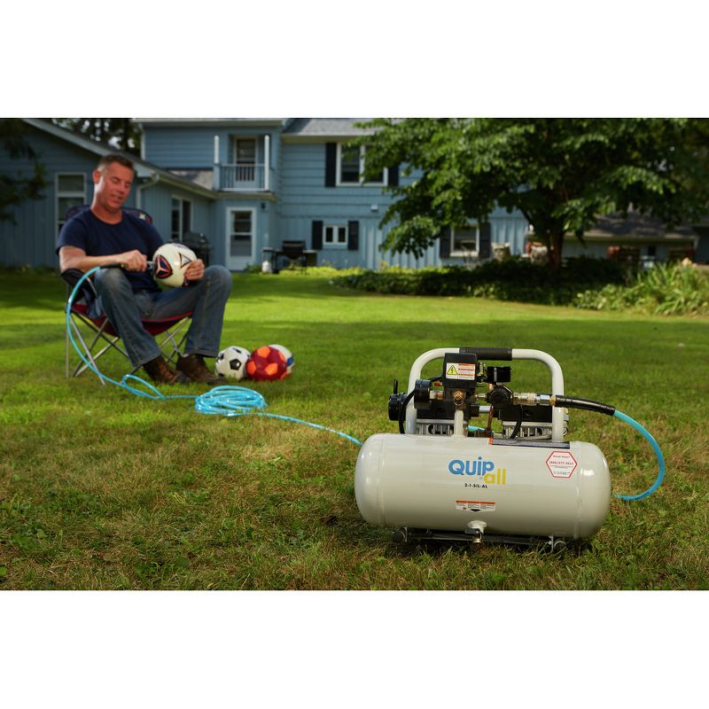 Quipall 2-1-SIL-AL 1 HP 2 Gallon Oil-Free Hotdog Air Compressor