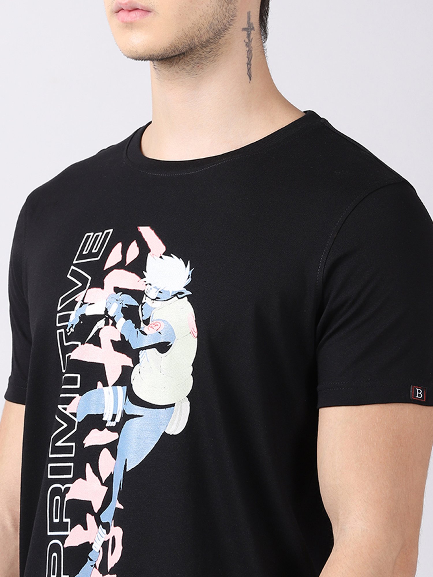 Bushirt Black Cotton Crew T-Shirt
