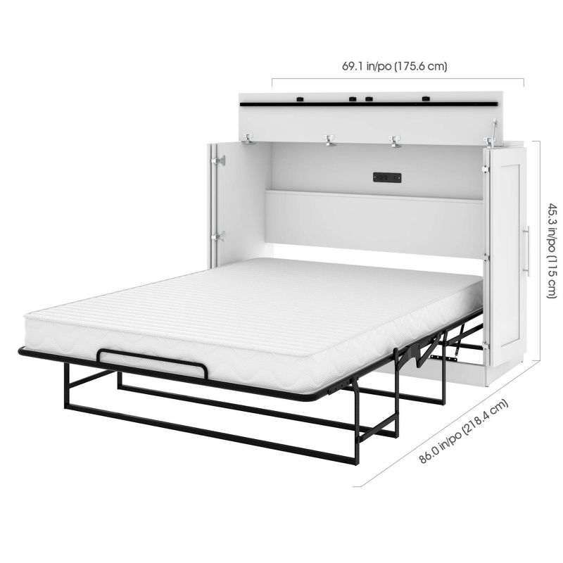 Full Cabinet Bed with Mattress White - Bestar