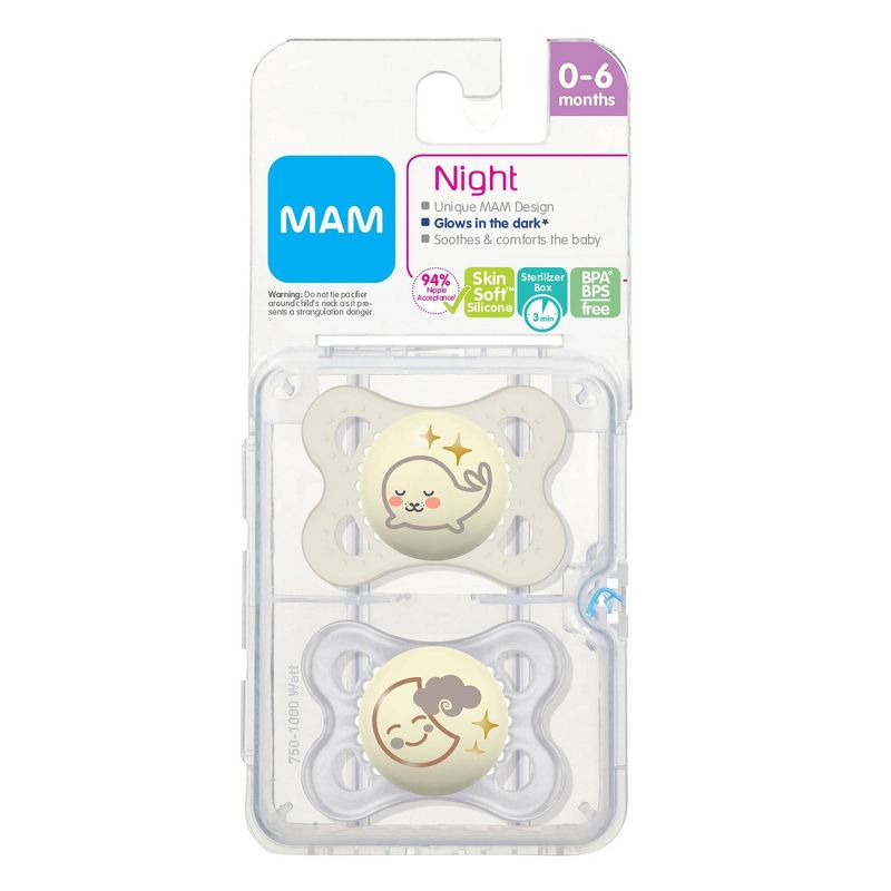 MAM Glow in the dark Night Pacifier 0-6 Months - 2ct Green