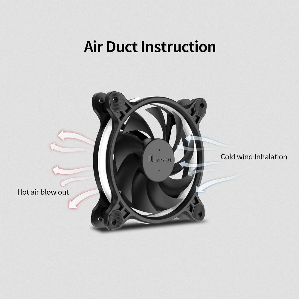 JONSBO Eclipse PLUS White Computer Cooling Fan 12CM Chassis Case Fan with Hydraulic Bearing 25 Lamp Beads LED Light Effect