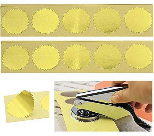 MDLG 100pcs Gold Vintage Embosser Stamp Sealing Blank Certificate Self-Adhesive Stickers (Gold)