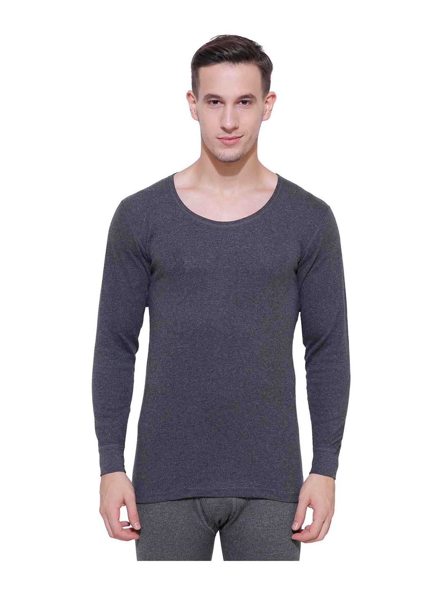 Bodycare Insider Grey Melange Regular Fit Thermal Top