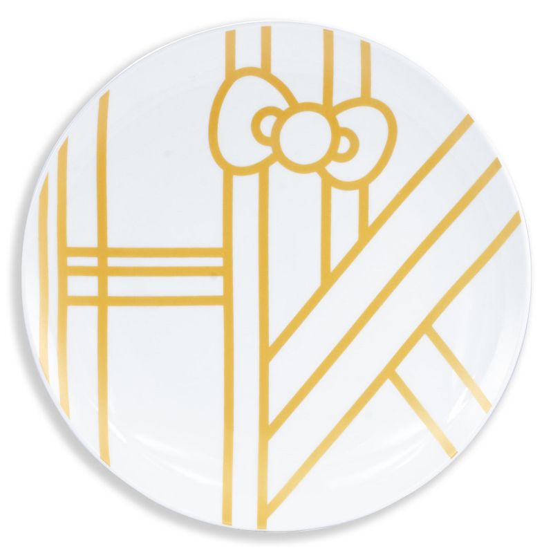 Seven20 Hello Kitty Panache Black & Gold 4 Piece Dinner Plate Set