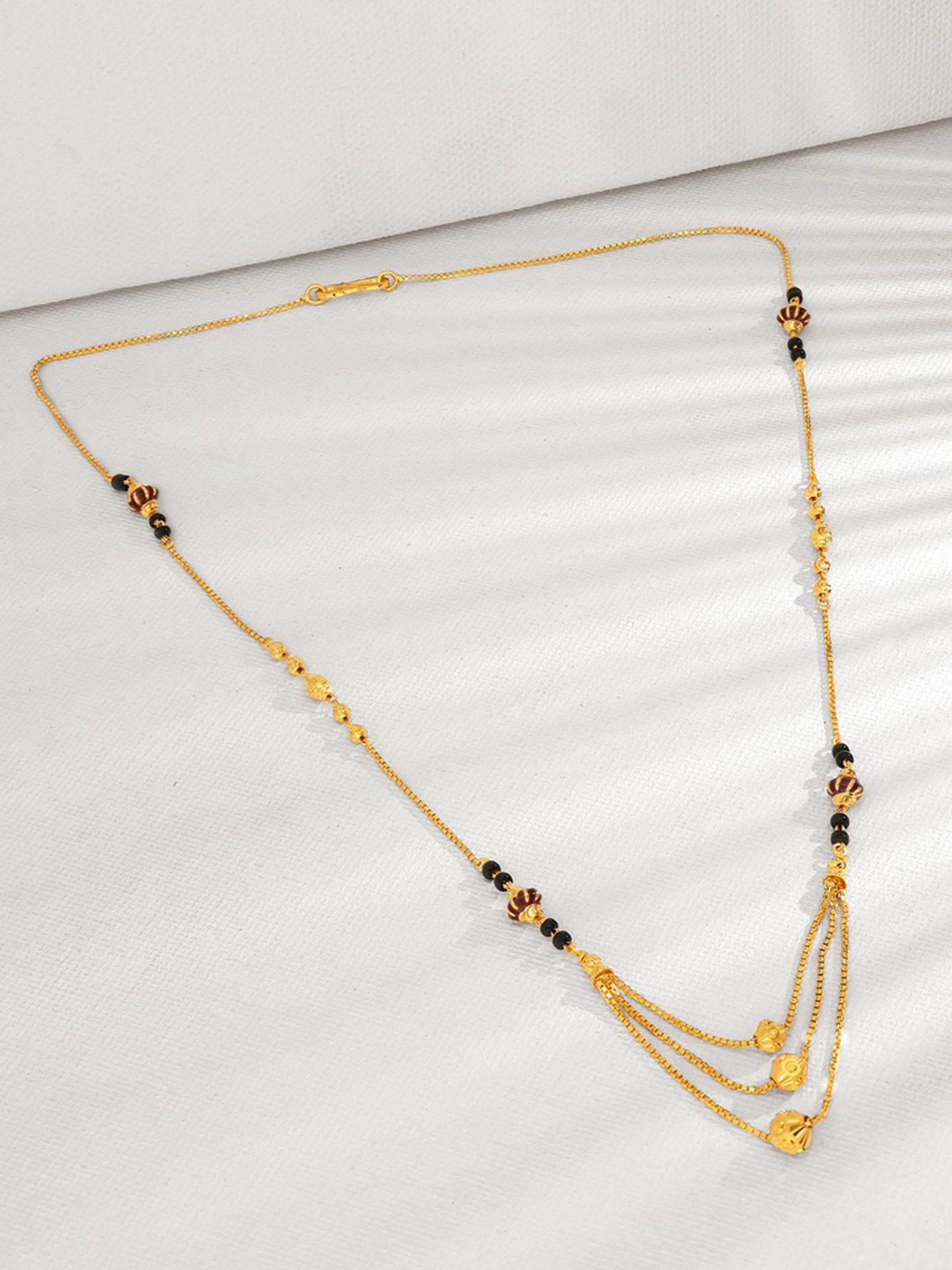 P.N.Gadgil Jewellers Gold Three Layered Orb Mangalsutra For Women