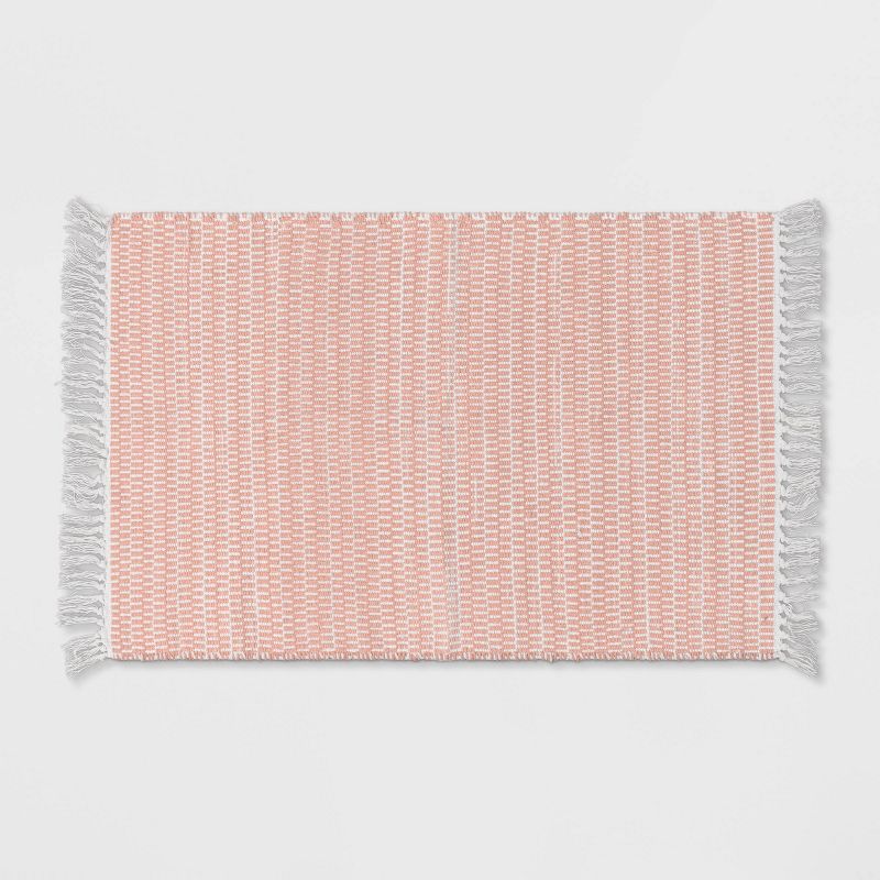 27"x45" Checkered Accent Rug Pink - Pillowfort™