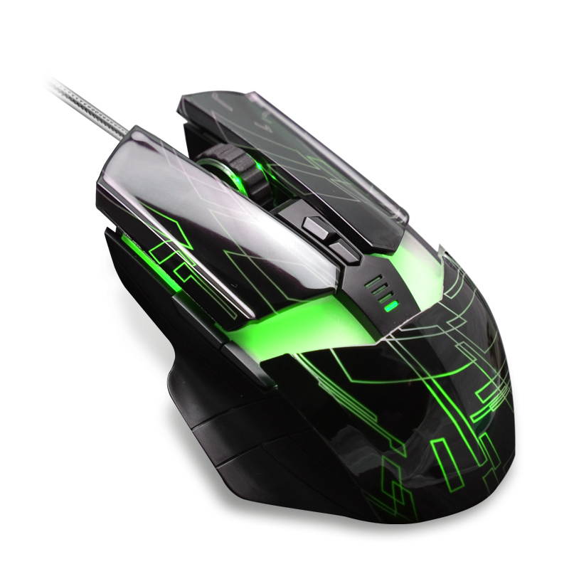 Merdia FL&middot;ESPORTS 500-2000DPI 6 Button 7 LED Colors Professional Ergonomics Wired G60 Gaming Mouse (Black)
